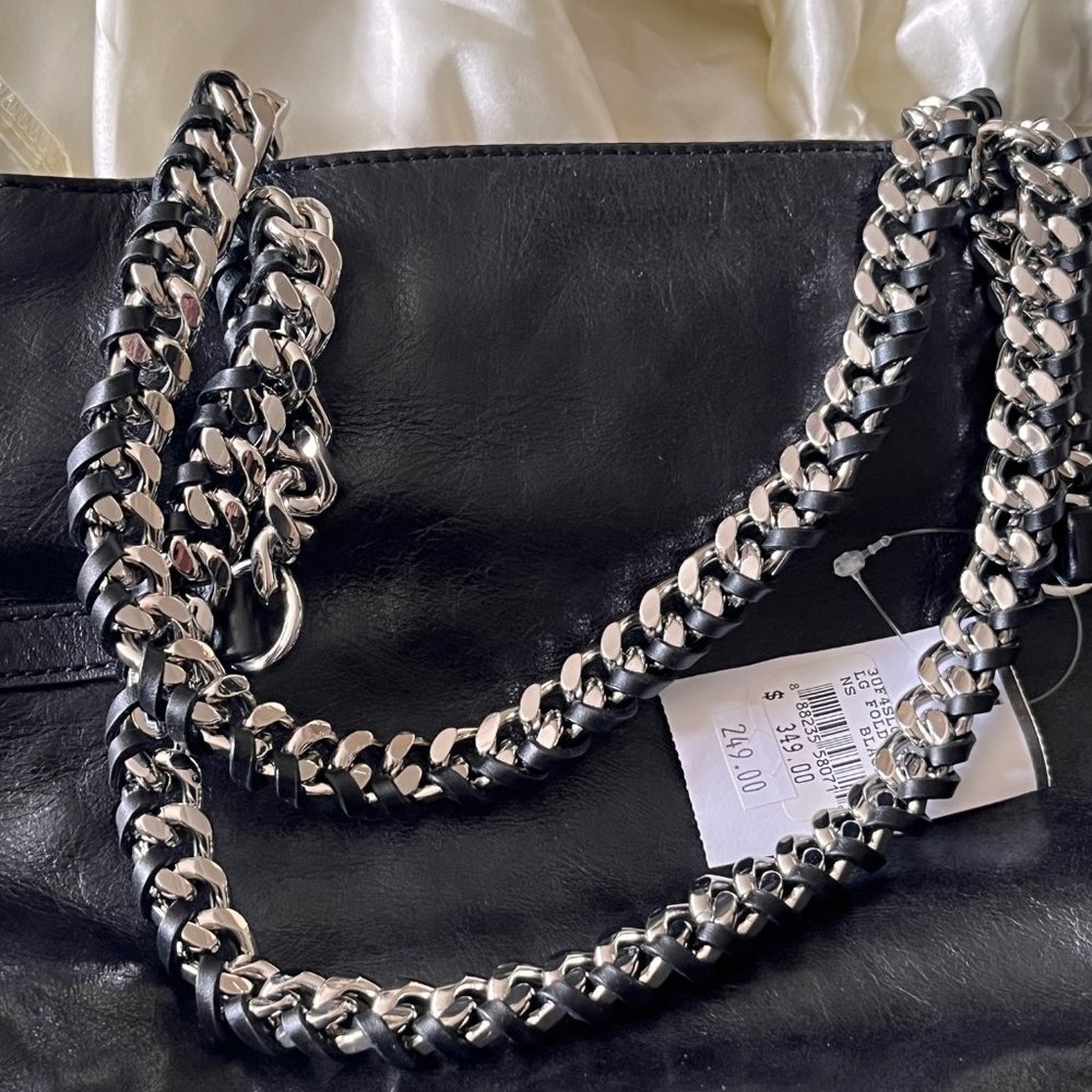NWT - Michael Kors Chain Link Leather Black Handbag – Vintage - Gift Ready! - Picture 3 of 15
